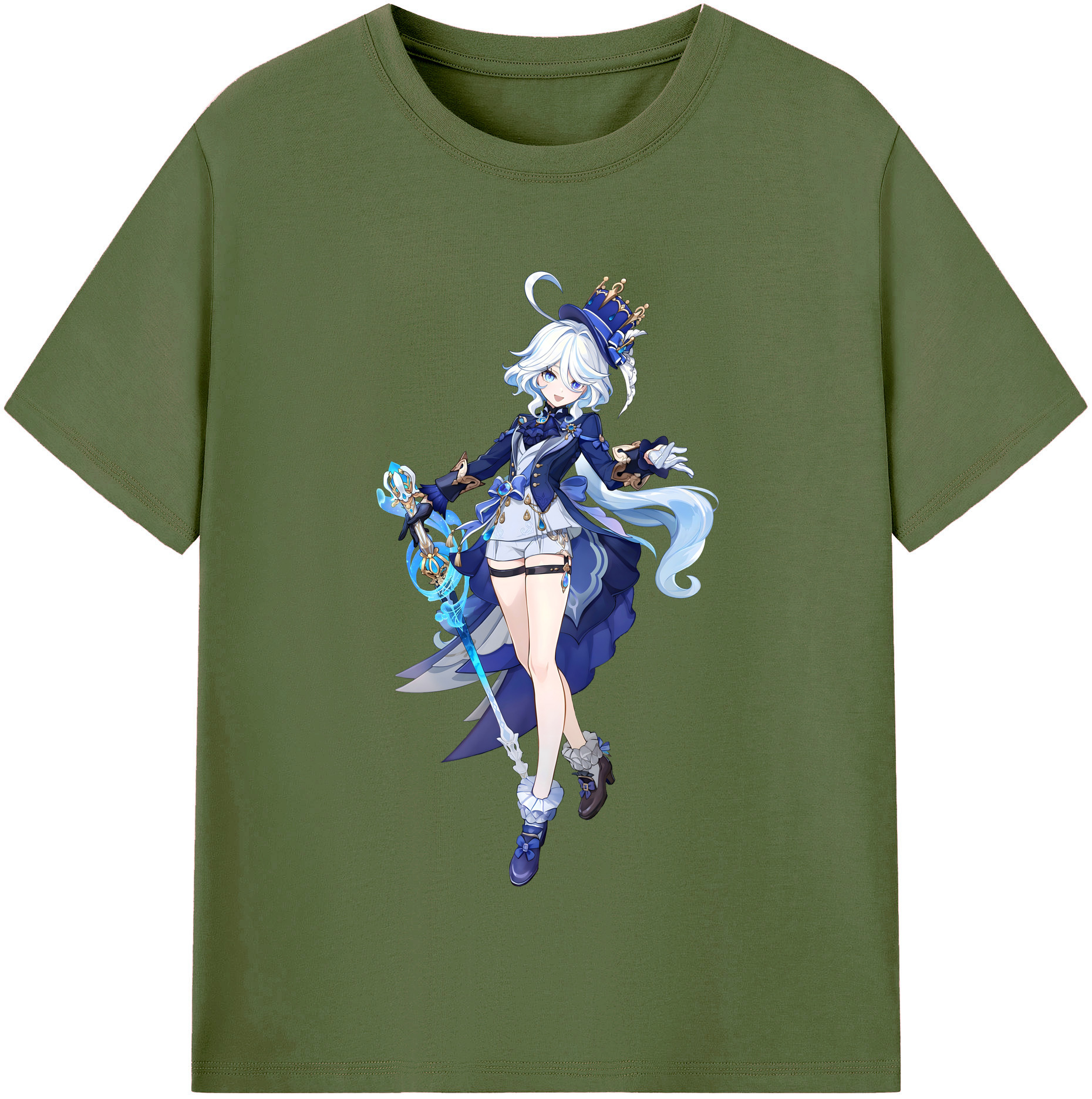 げんし神 フリーナ genshin Furina 綿100％半袖Tシャツ（フロントプリント）
